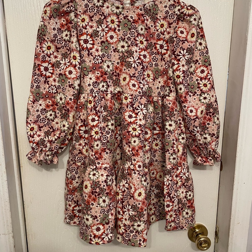 btween Floral Kids Dress - Pink and Red